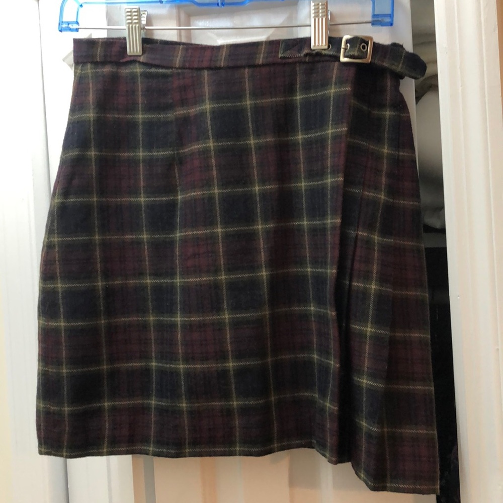 purple plaid school girl mini skirt